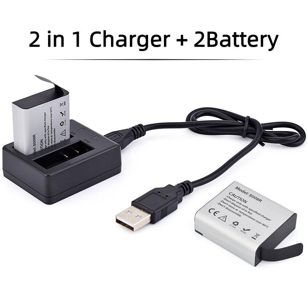 3.85V 1200mAh Li-ion Battery 2in1 Battery Charger For Hawkeye Firefly 8S Camera