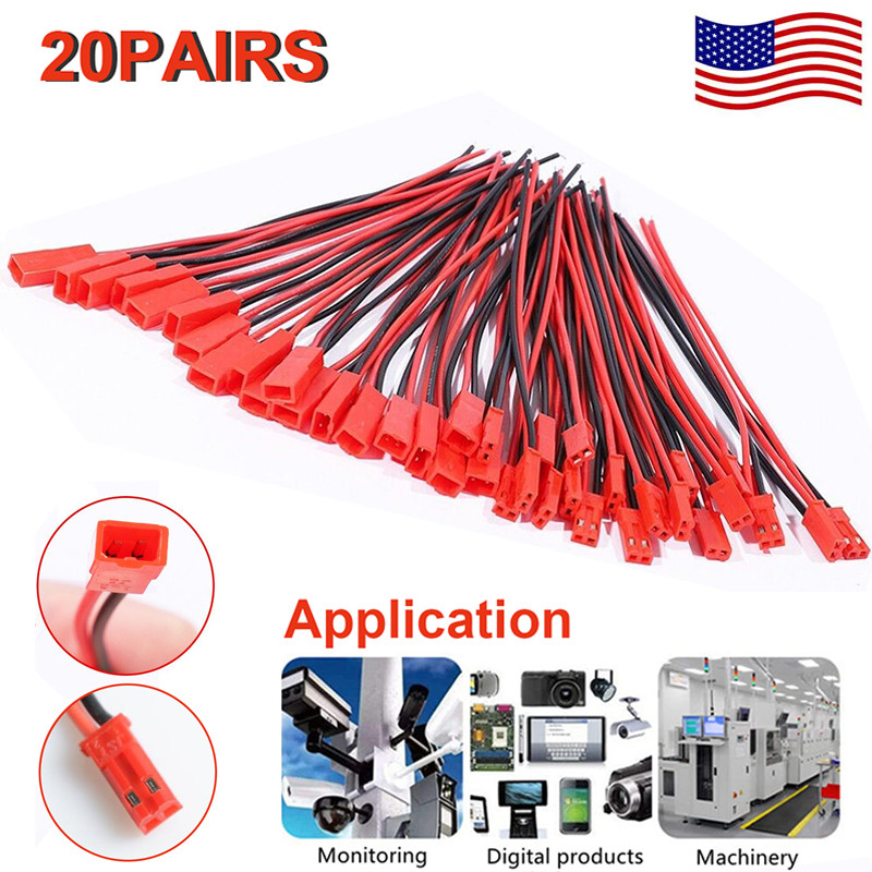 20 Pairs Micro 150mm JST 1.25 2 Pin Male And Female Connector Plug with Cables