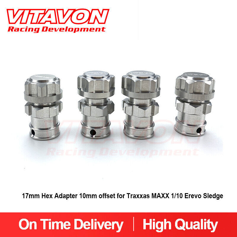 VITAVON CNC Alu7075 17mm Hex Adapter 10mm Offset For Traxxas MAXX 1/10 Sledge