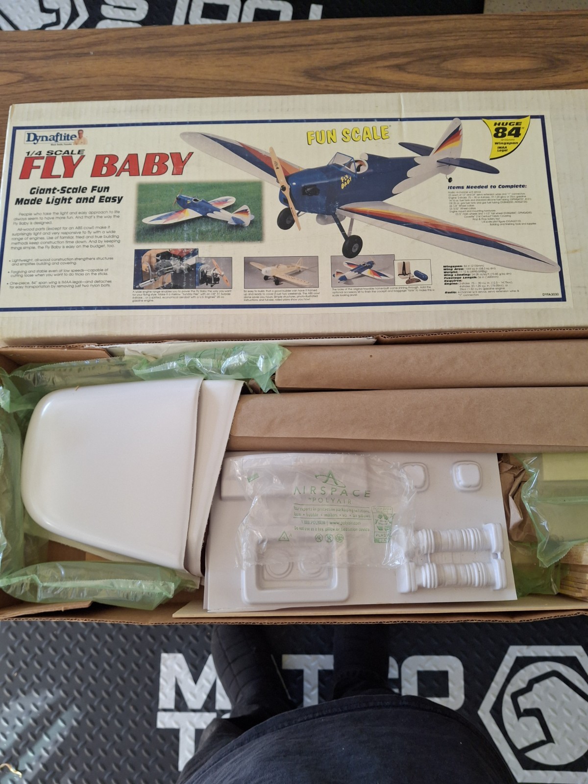 DYNAFLITE 1/4 SCALE FLY BABY RC KIT . N.O.S.