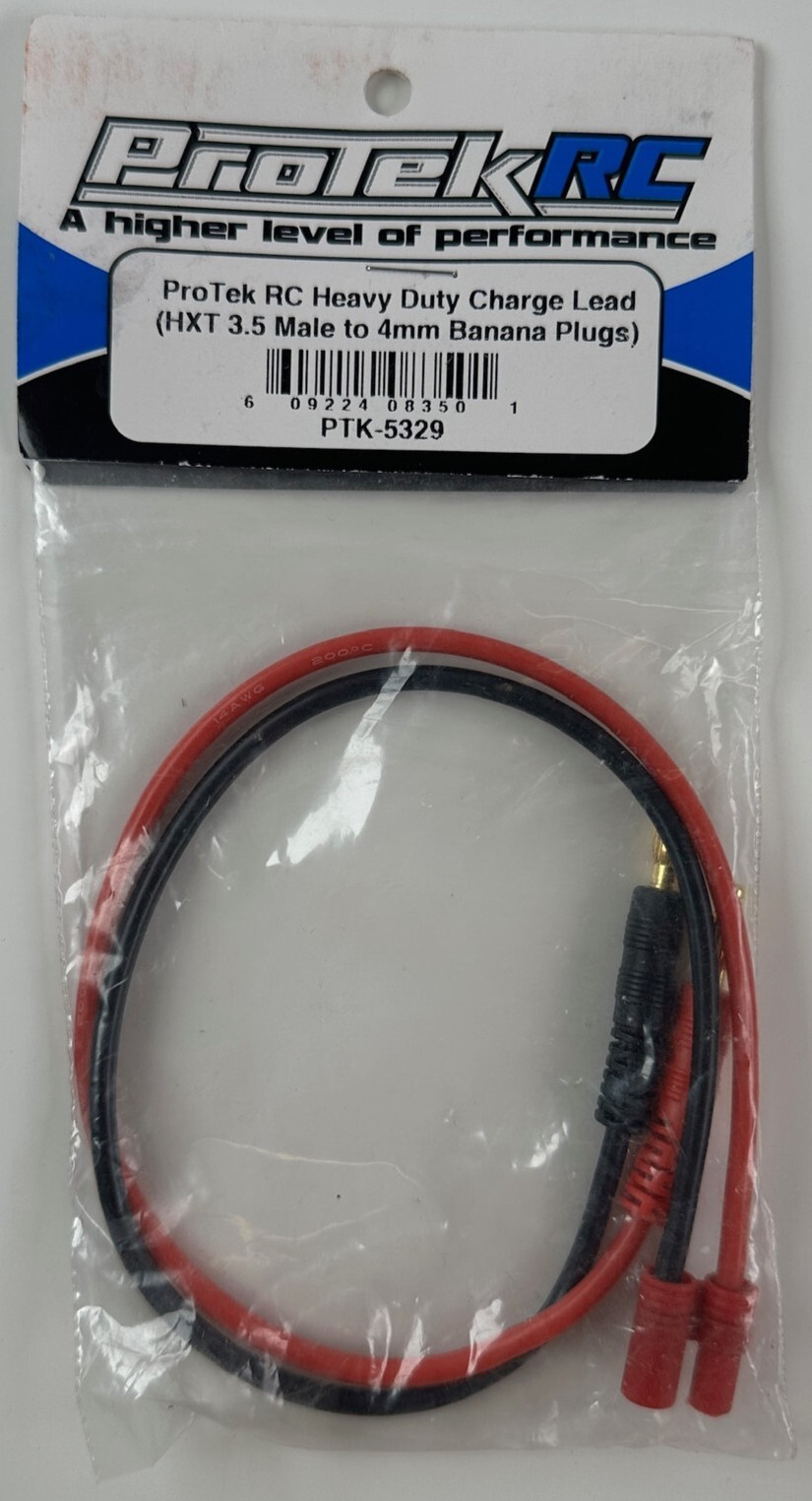 ProTek RC PTK-5329 HTX 3.5 Male to 4mm Banana Plugs Heavy Duty Charge Lead New