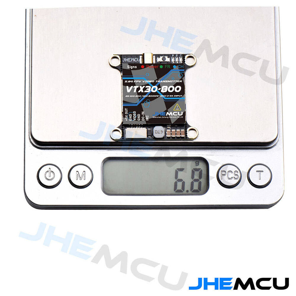 JHEMCU VTX30-800 5.8G 40CH 25-800mW Adjustable VTX 2-6S 30X30mm for RC Drone