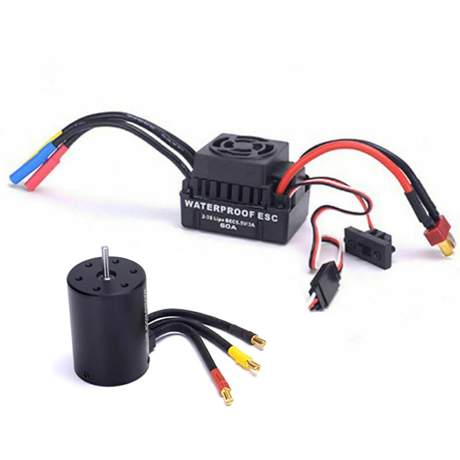 New 60A Brushless ESC 3650 3900KV Brushless Motor Kit For 1/10 RC Car B