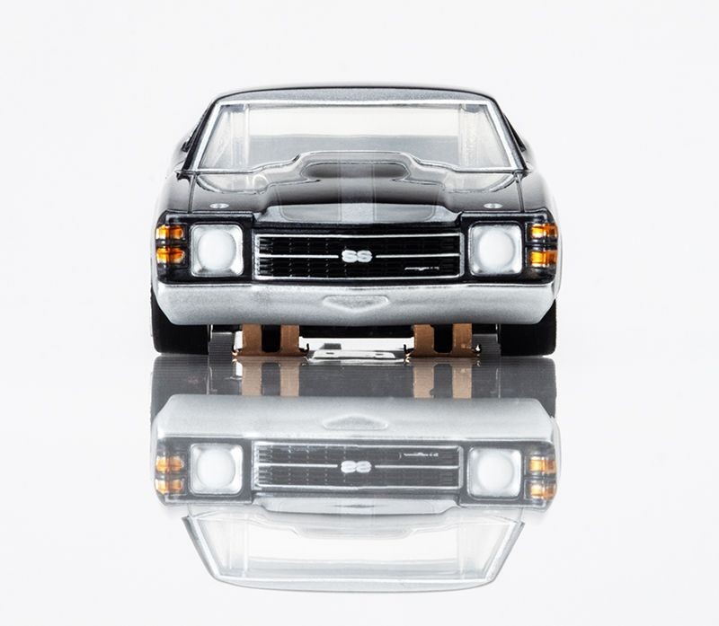 HRP Afx Racing 1972 Ss454 Dusk Gray Metallic With Black Rally Stripes