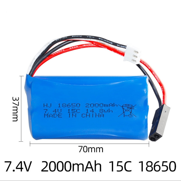 7.4V 2000mAh Li-ion Battery for RC Car Boat Plane SM/T/JST/EL/5500/Mini Tamiya