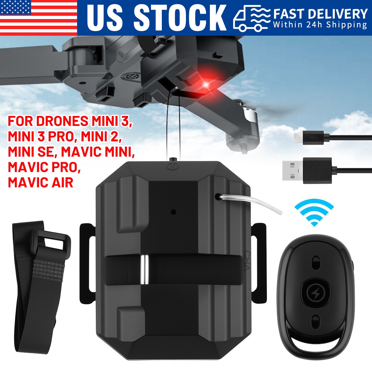 For DJI Mini 4K 3 / 3 Pro /Mavic Air Accessories Airdrop Dropper Drone Thrower