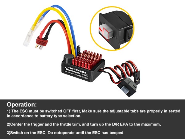 RC 540/550 Brushed Motor 60A ESC Power Combo for 1/10 SCX10 TRX4 TRX6 HPI Cars