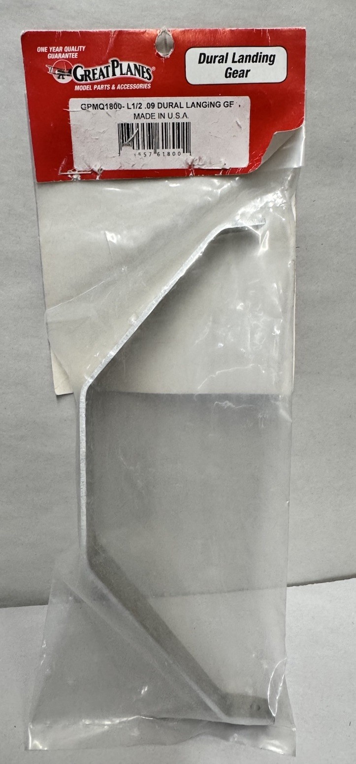 Great Planes Dural L-1/2 Aluminum Landing Gear GPMQ1800 .09 Size – Brand NEW!