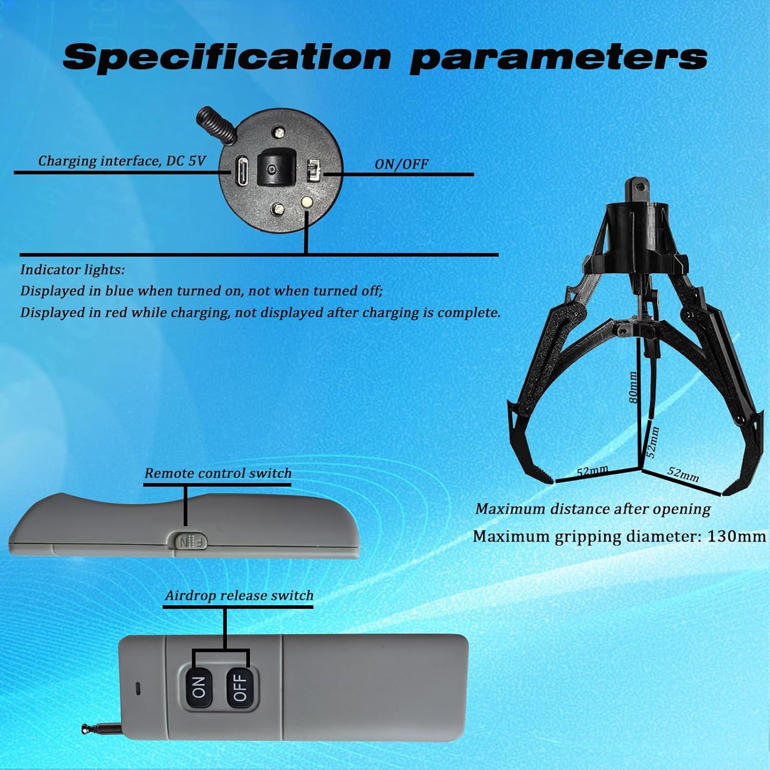 Universally Drone Airdrop System Release Device Payload Delivery Transport Drop,