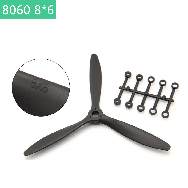 1x 8060 9060 1060 1170 3 Blade Propeller 8×6 9×6 10×6 11x7inch For RC Airplane