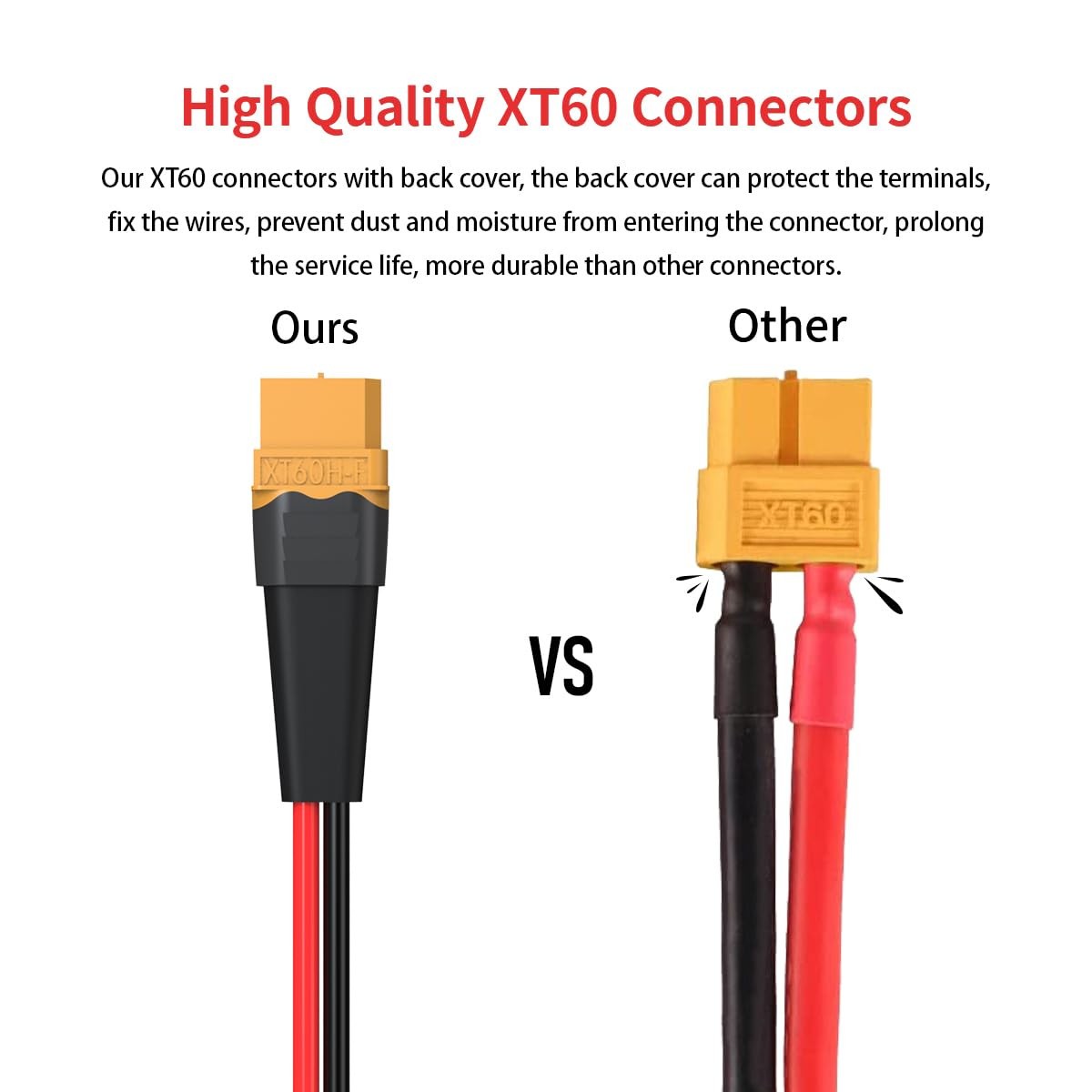 1FT 12AWG XT60 Battery Y Splitter Cable Male Female for UAV Phantom RC Motor Car