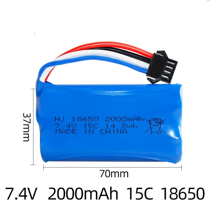 7.4V 2000mAh Li-ion Battery for RC Car Boat Plane SM/T/JST/EL/5500/Mini Tamiya