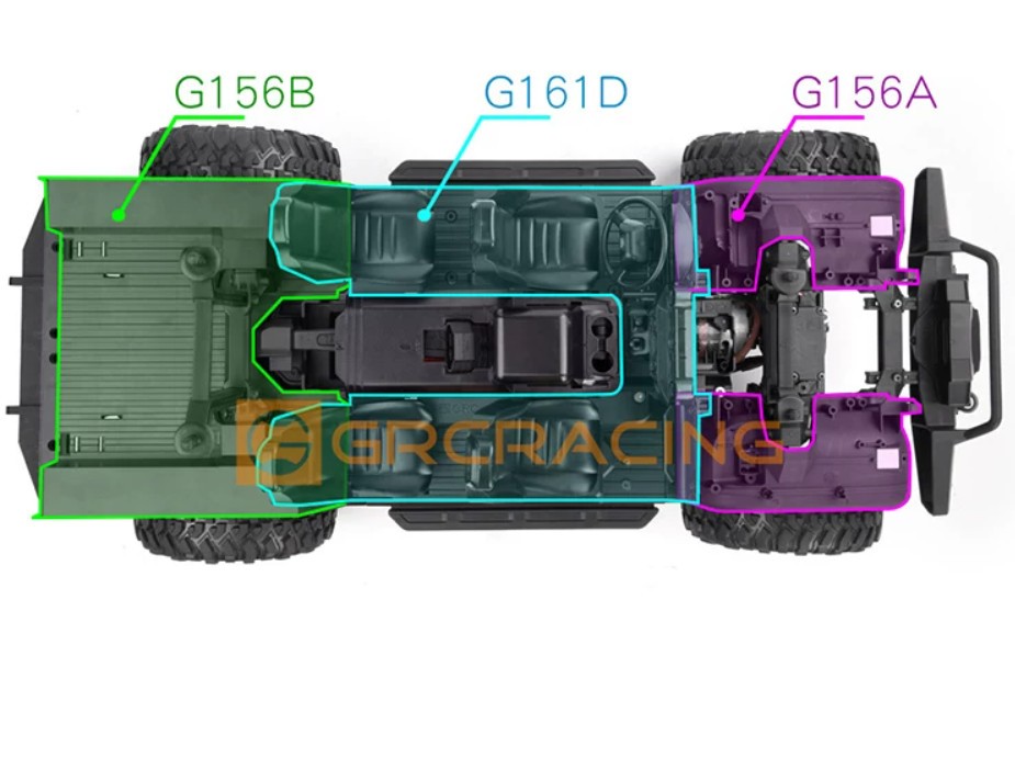 Interior Battery Cover with Armrest Box G161BD For TRX4 Land Rover Defender New