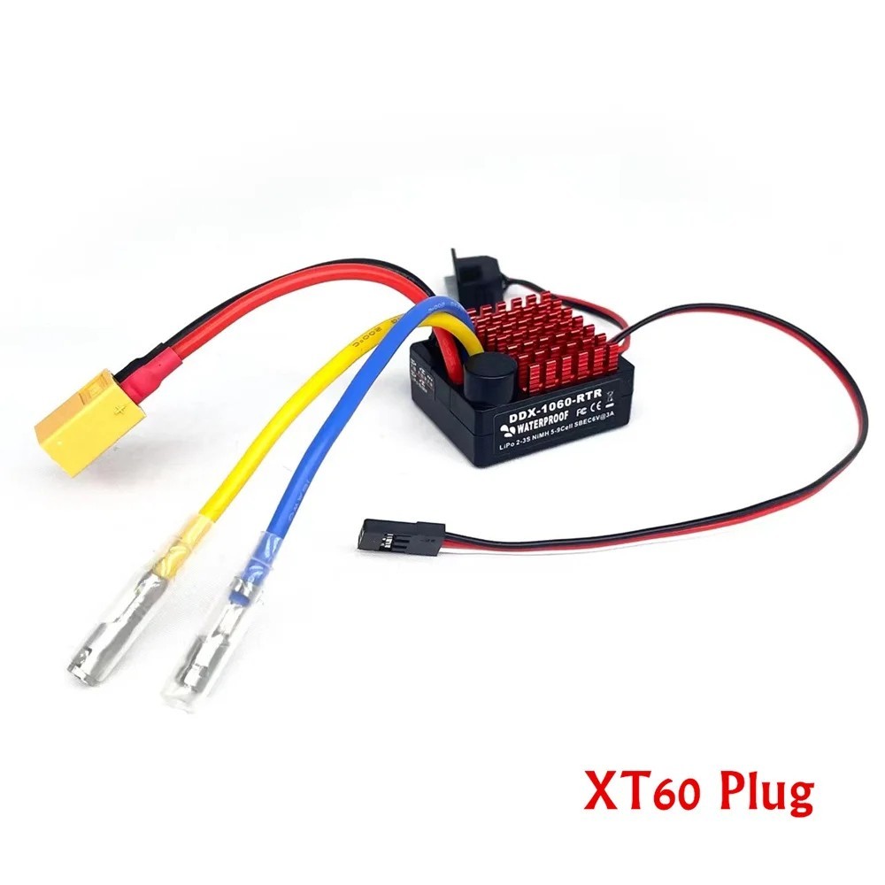 60A Brushed ESC Waterproof with Tamiya / XT60 Plug for 1/10 RC Crawler Upgrade