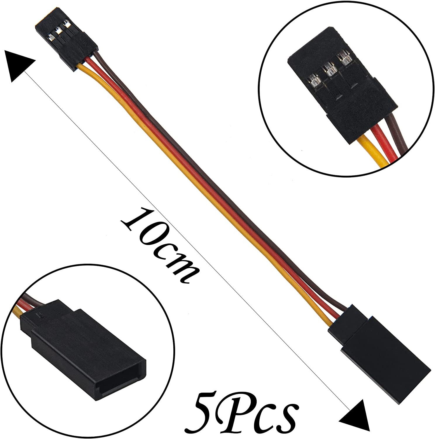 18Pcs 3-Pin JR Servo Extension Cable,1 JR Male to 2/3 Female JR Y Harness Servo