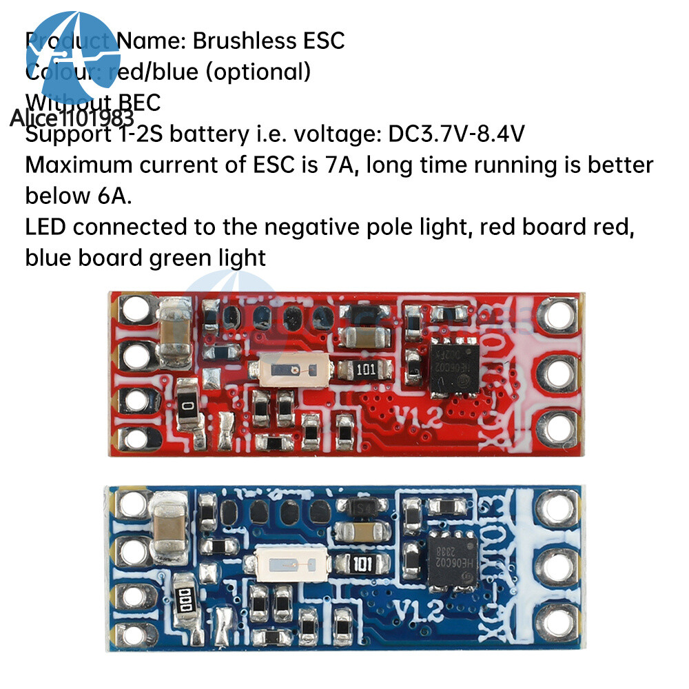 1S-2S 6A Micro Brushless ESC Motor Controller Board for 1104 1106 1306 1407 1503