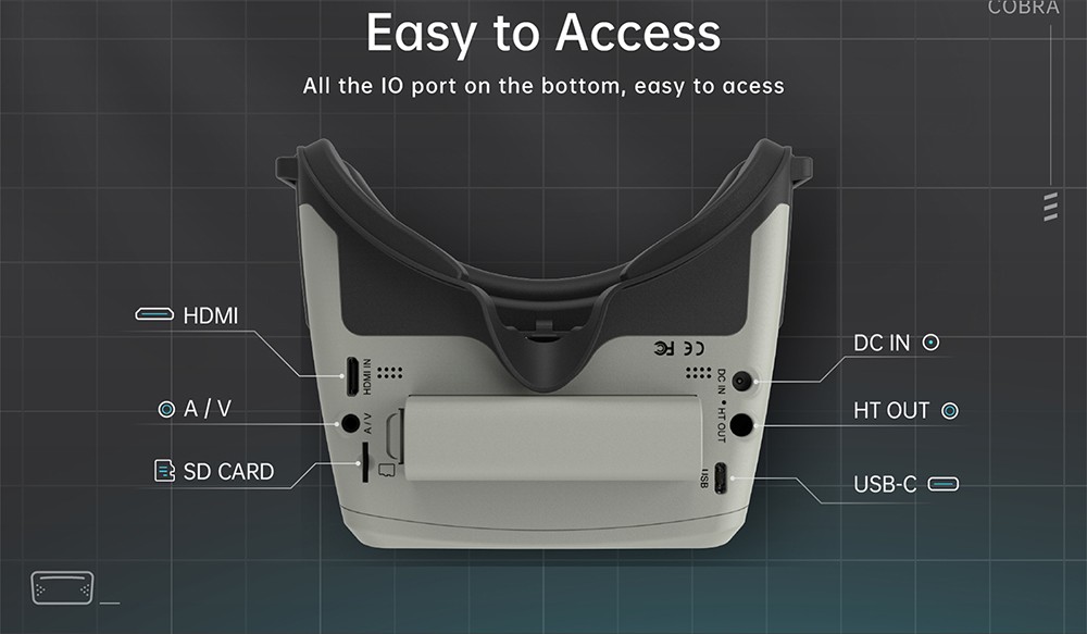 SKYZONE Cobra S / XV 2 800×480 4.3″Cobra / 1280×720 4.1″5.8G 48CH FPV Goggles