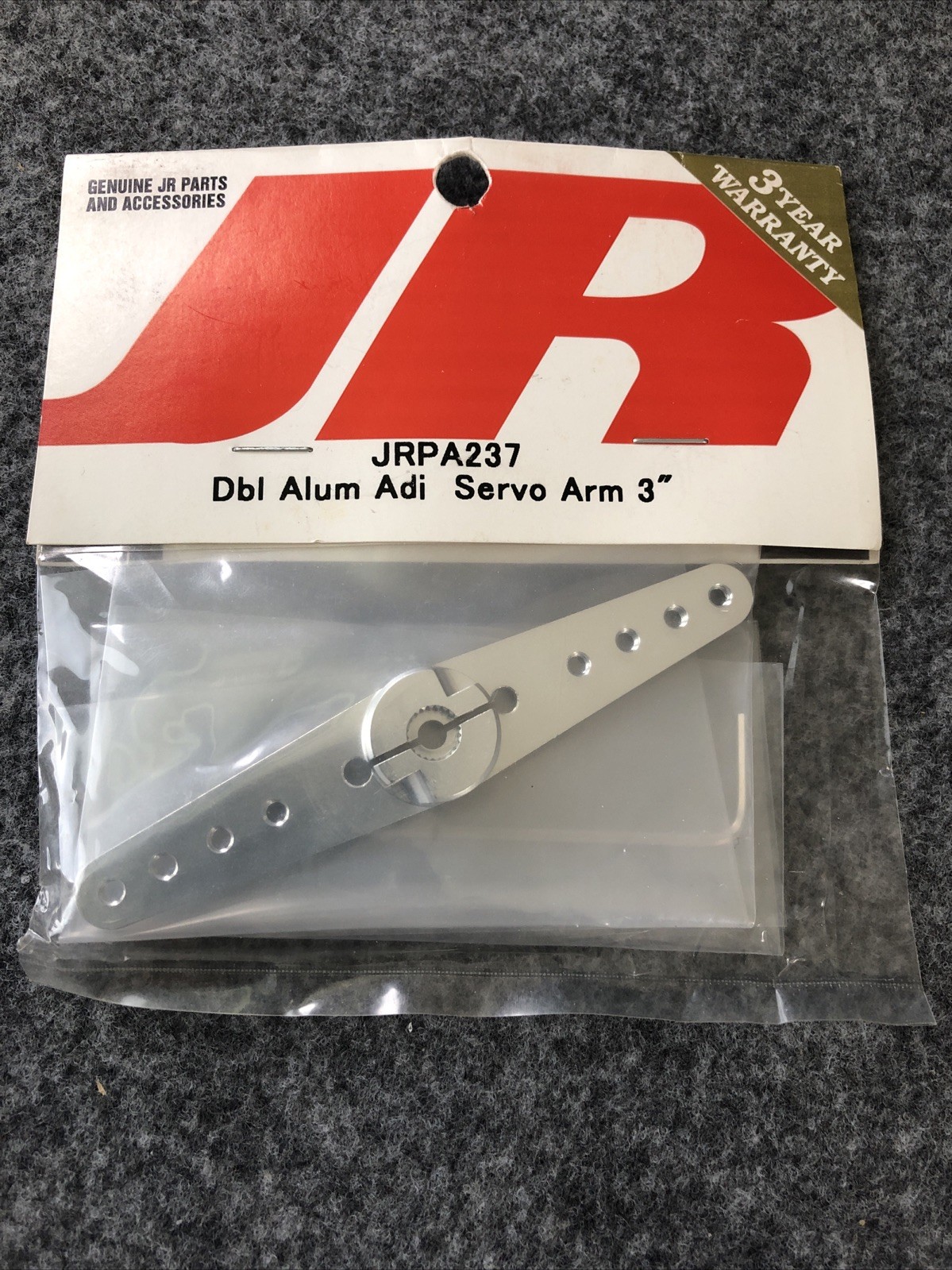 JR JRPA237 Double Alum Servo Arm 3”, New in Package, Radio Controlled