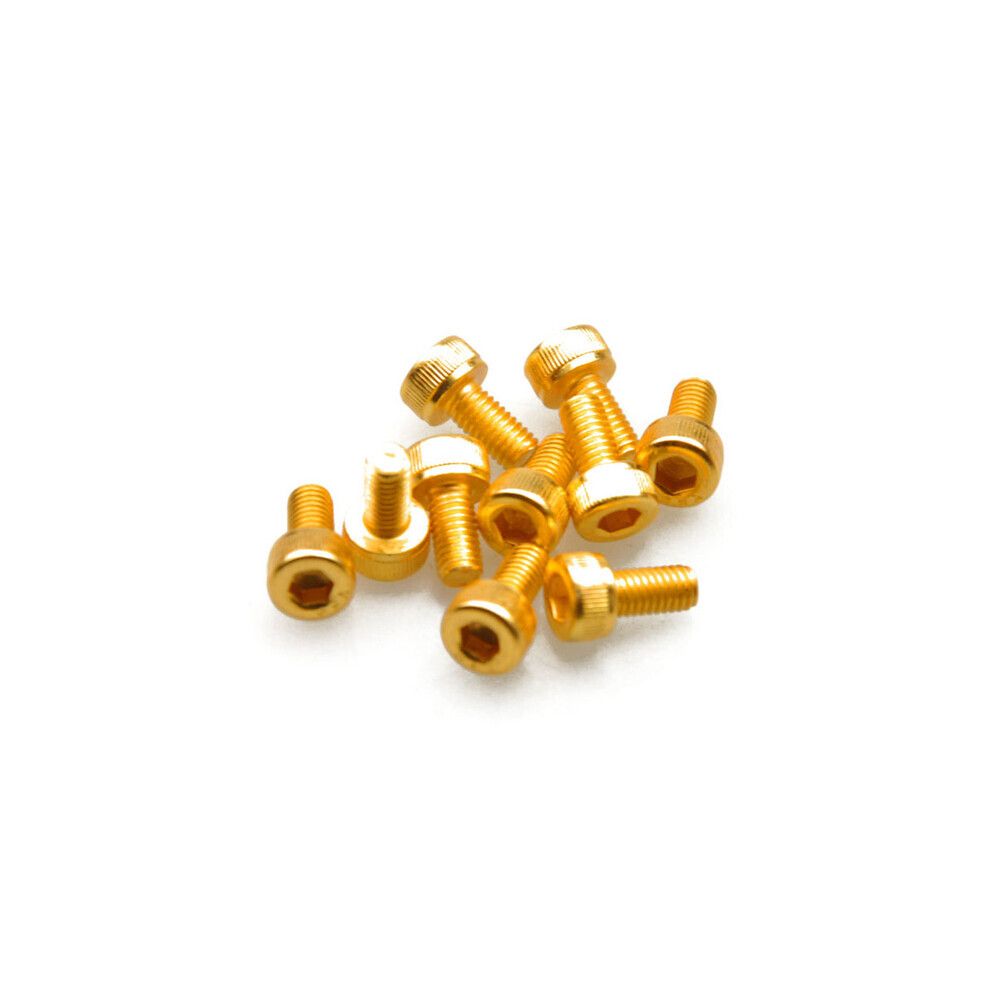 FLYXM 10/20X M3*6/8/10/12mm Gilded Hexagon Socket Cap Head Hex Screw Bolts New