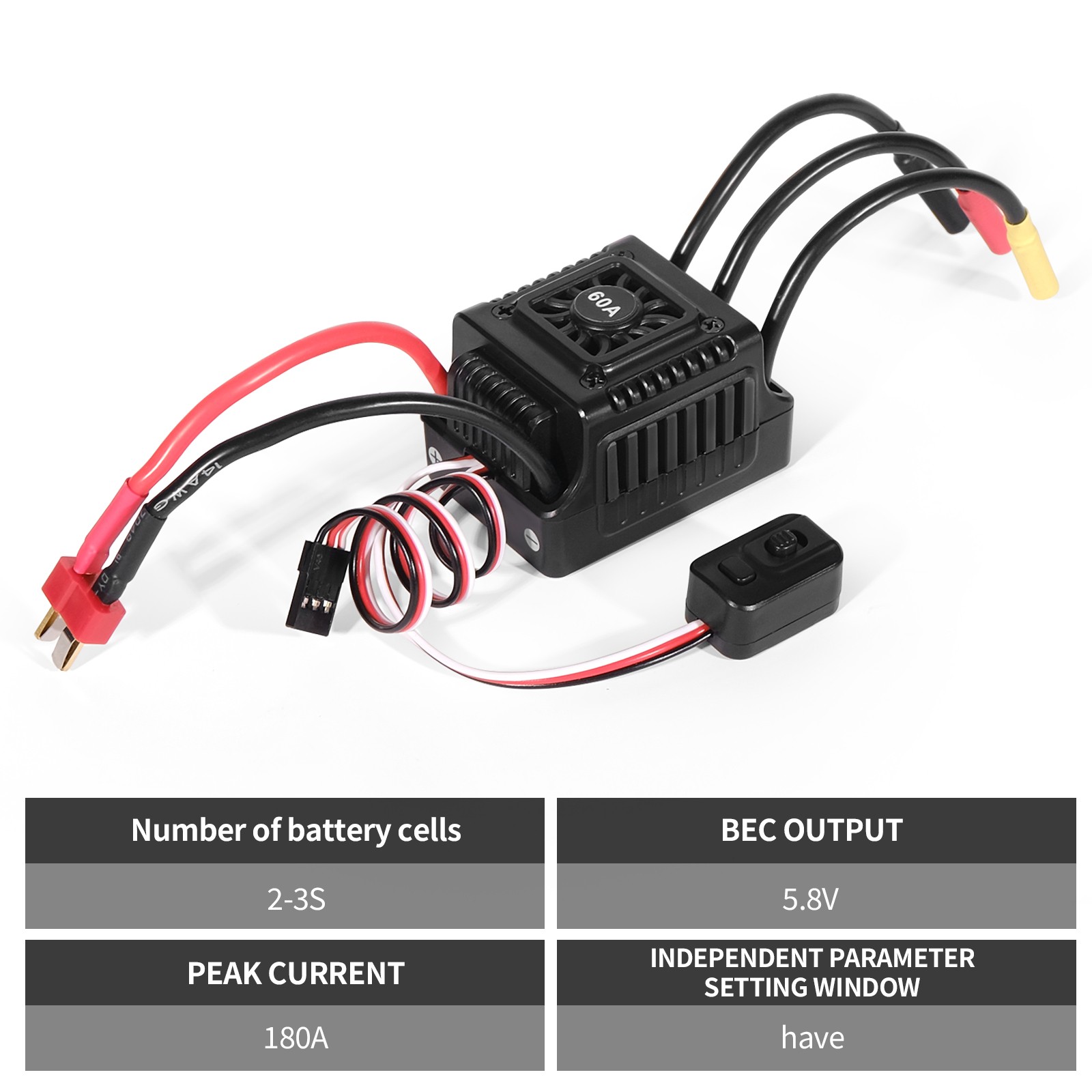 WSDT-60A Waterproof Brushless ESC Accessory For 1/10 RC Car For Beginner Players