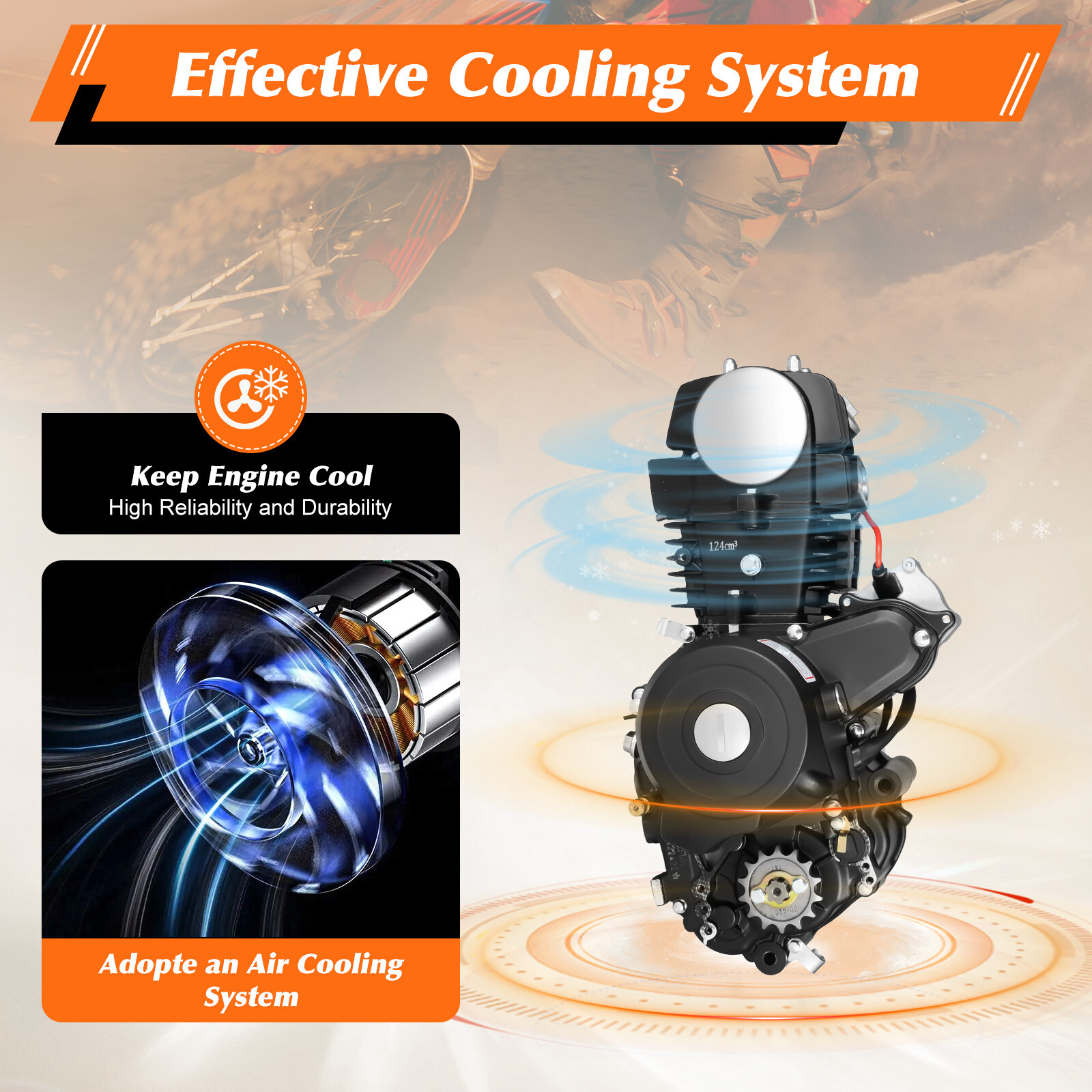 125cc 4stroke ATV Engine Motor Semi-Auto w/Reverse Electric Start Fit GO Karts!