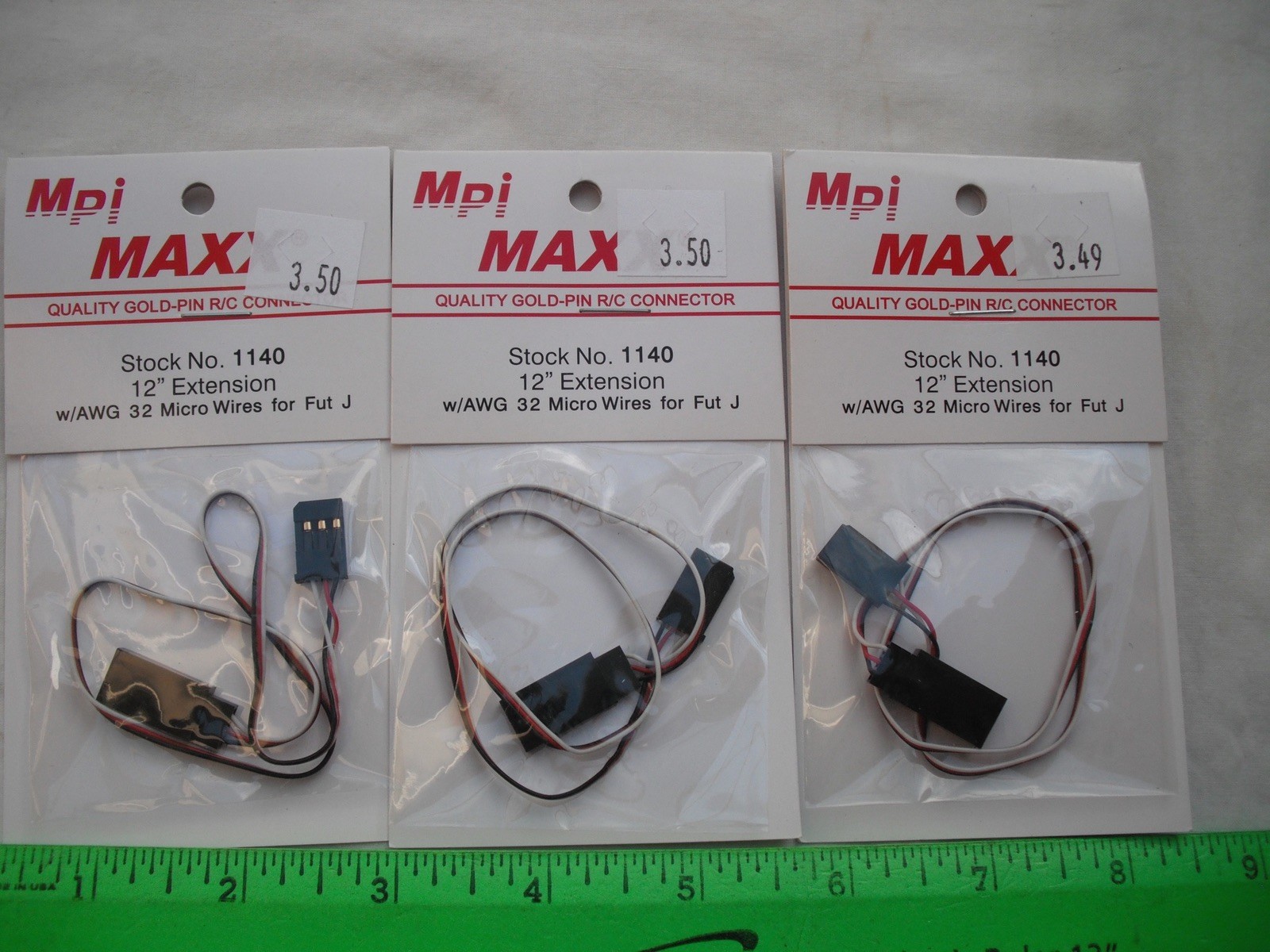 Lot of 3 Maxx Products Mpi 1140, 12″ Extension, Cable Wire,RC R/C Plane Airplane
