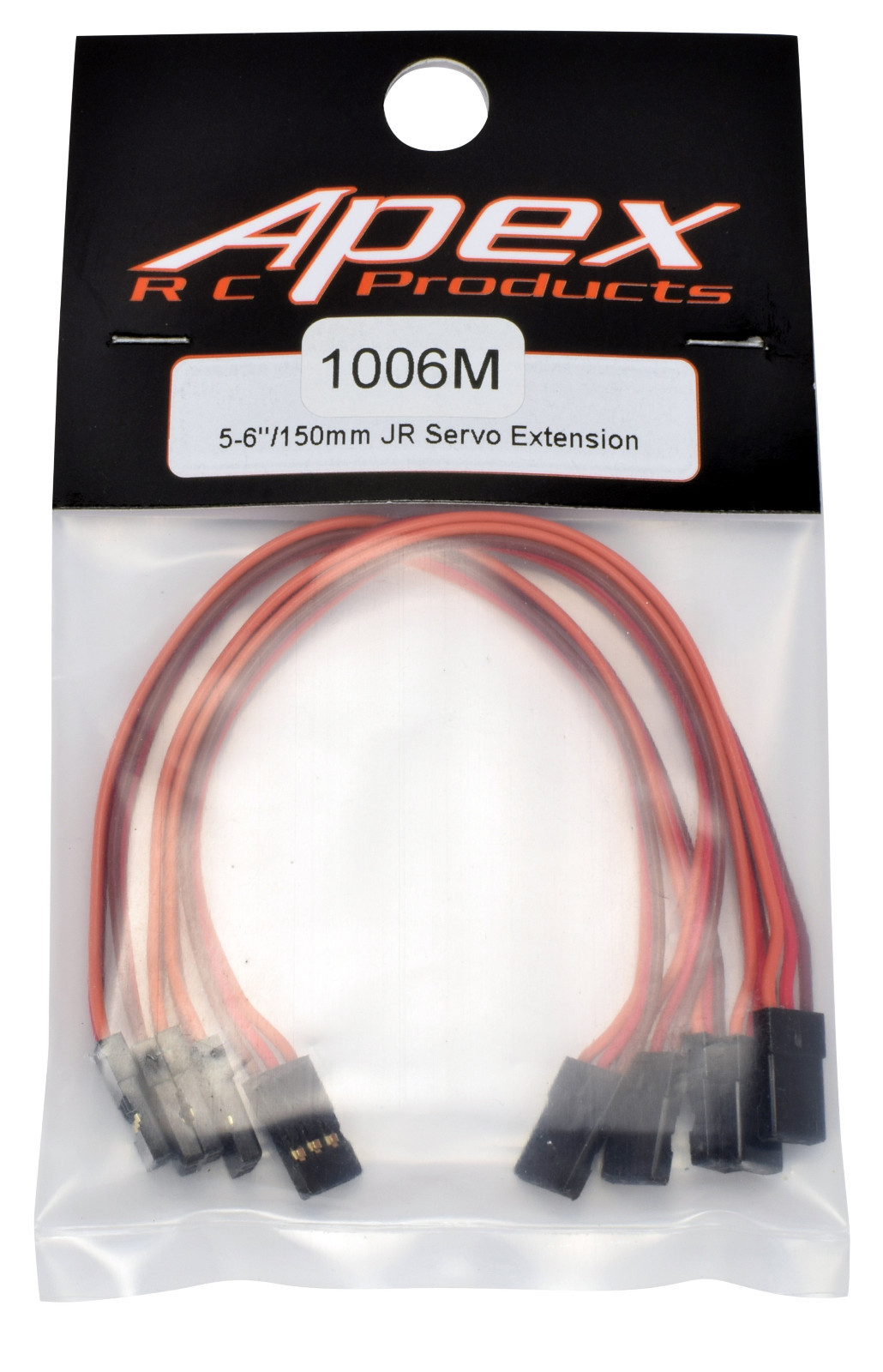Apex RC Products JR Style 6″ / 150mm Male Male Servo Extension – 5 Pack #1006M