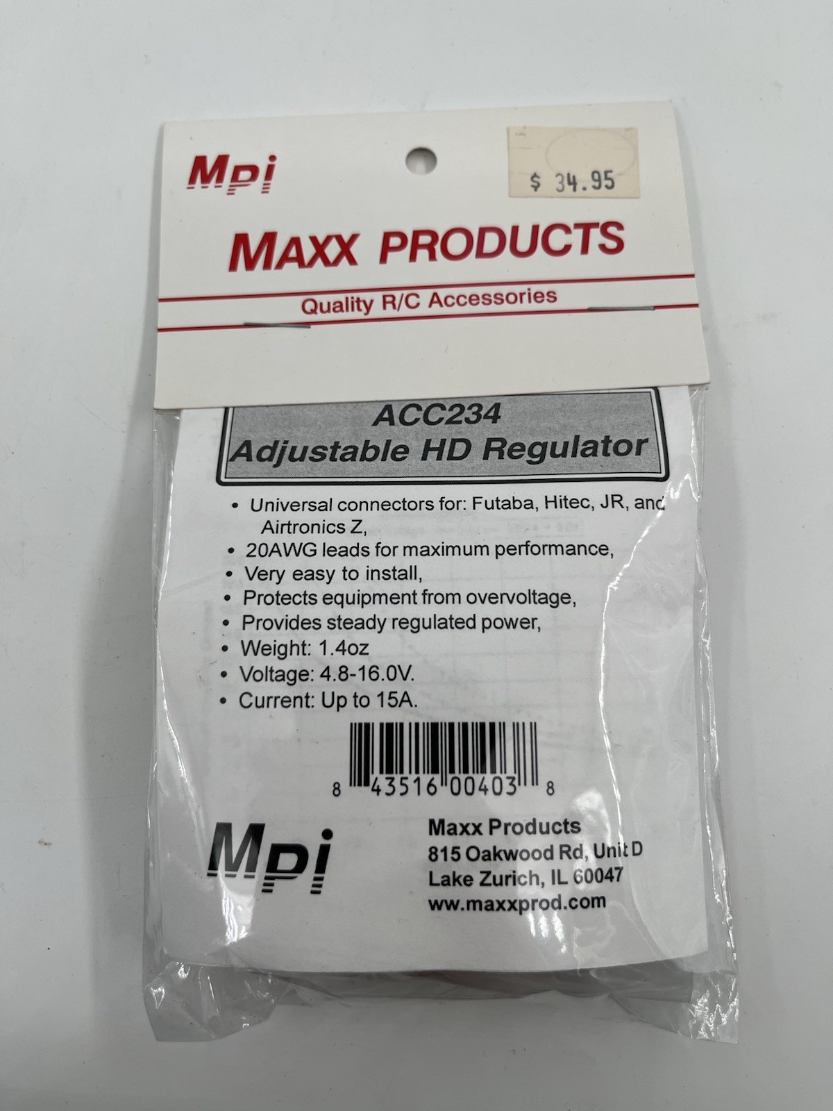Maxx Products Adjustable HD Regulator ACC234 New Old Stock.