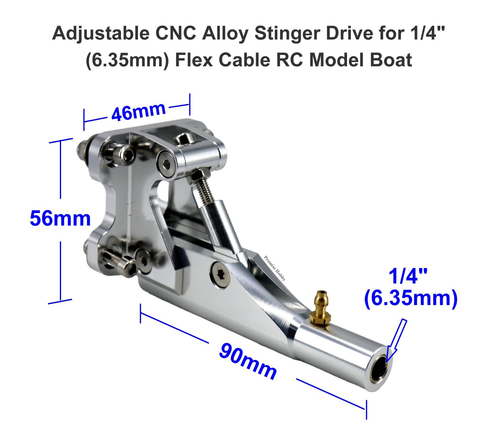 95mm Alloy CNC Adjustable Stinger Drive 1/4″ Flex Shaft Cable for RC Model Boat