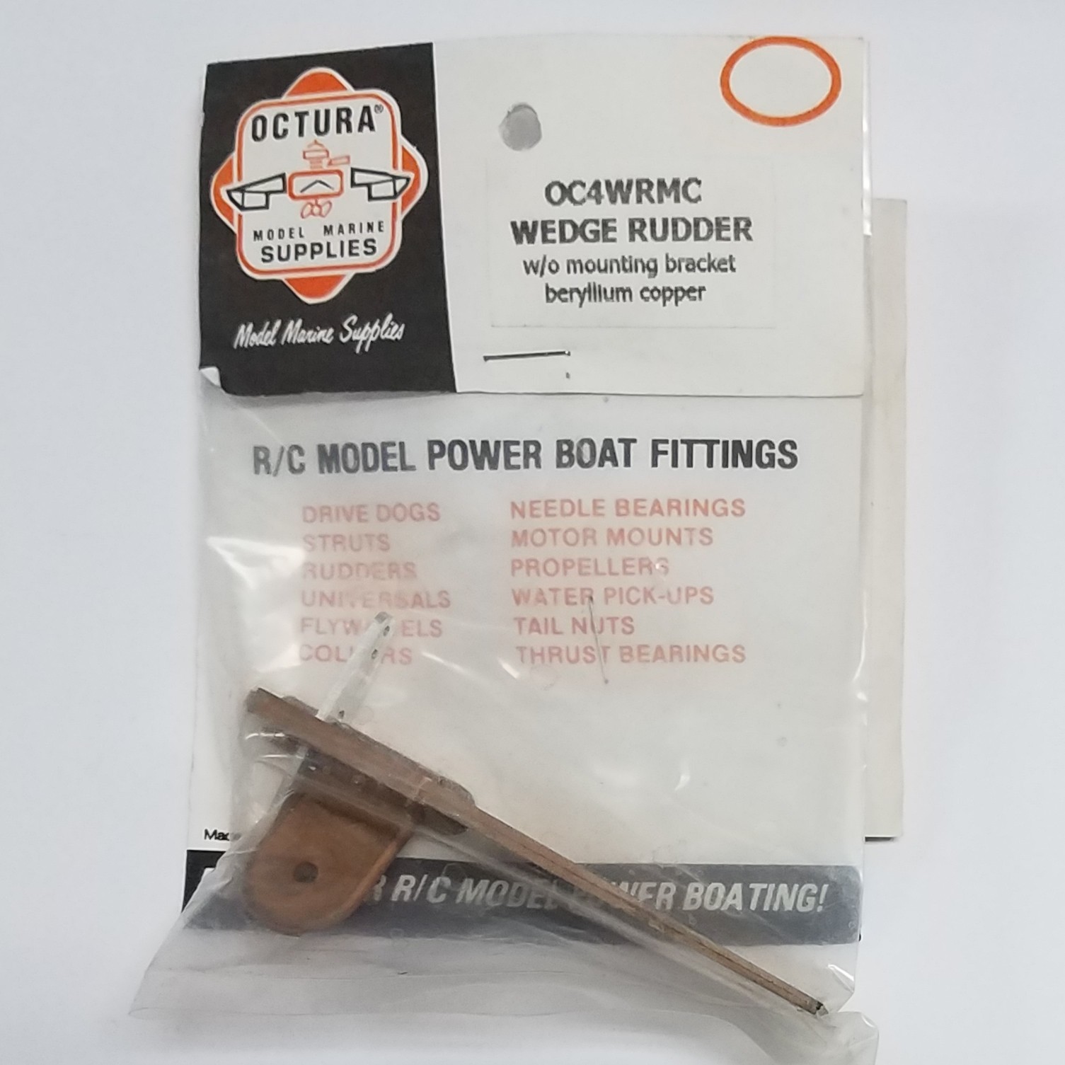 Octura OC4WRMC – Model Marine Wedge Rudder w/o Mounting Bracket Beryllium Copper