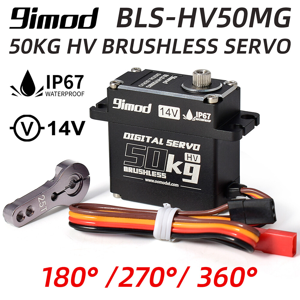 9imod 50KG BLS-HV50MG 14V HV Brushless Digital Servo for 1/5 RC Car Boat Robot