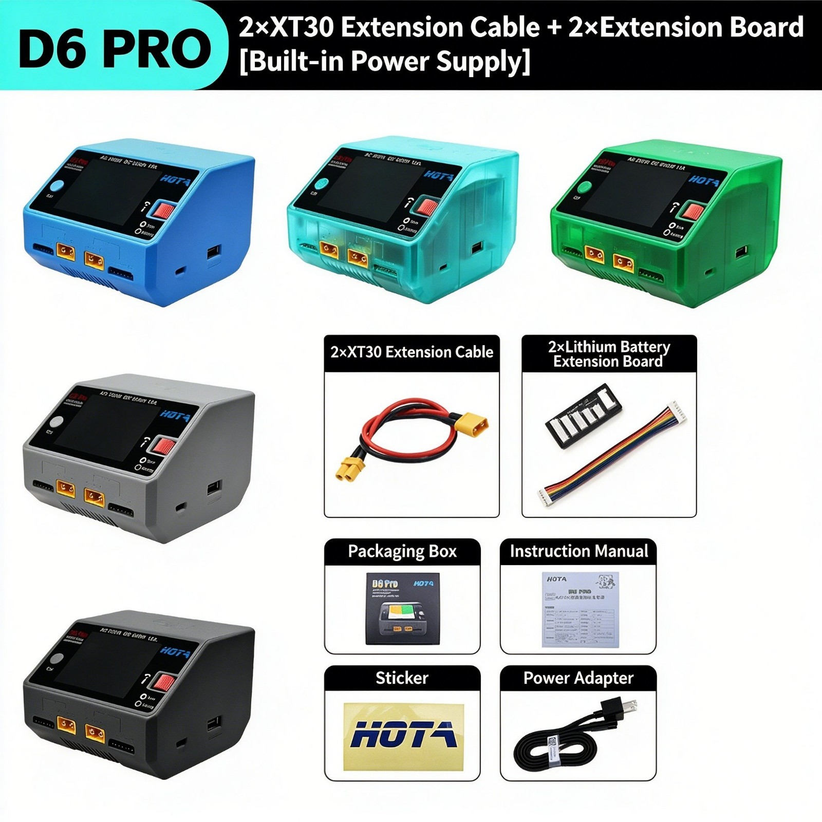 HOTA D6 Pro AC/DC DC 650W AC 200W 15A Smart Charger for LiHv/LiPo/LiFe/Lilon