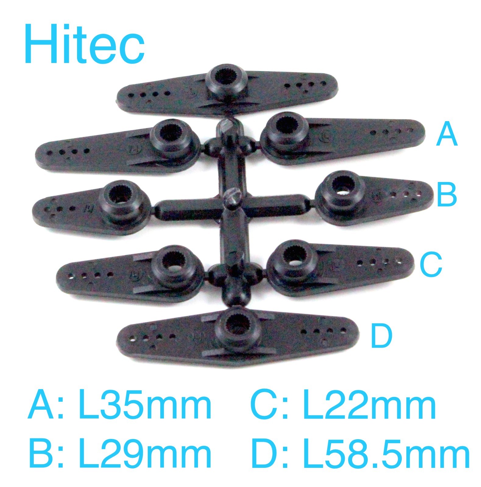 1Set 24T Black Super Strength Heavy Duty Hitec Plastic Servo Arms US SELLER/SHIP