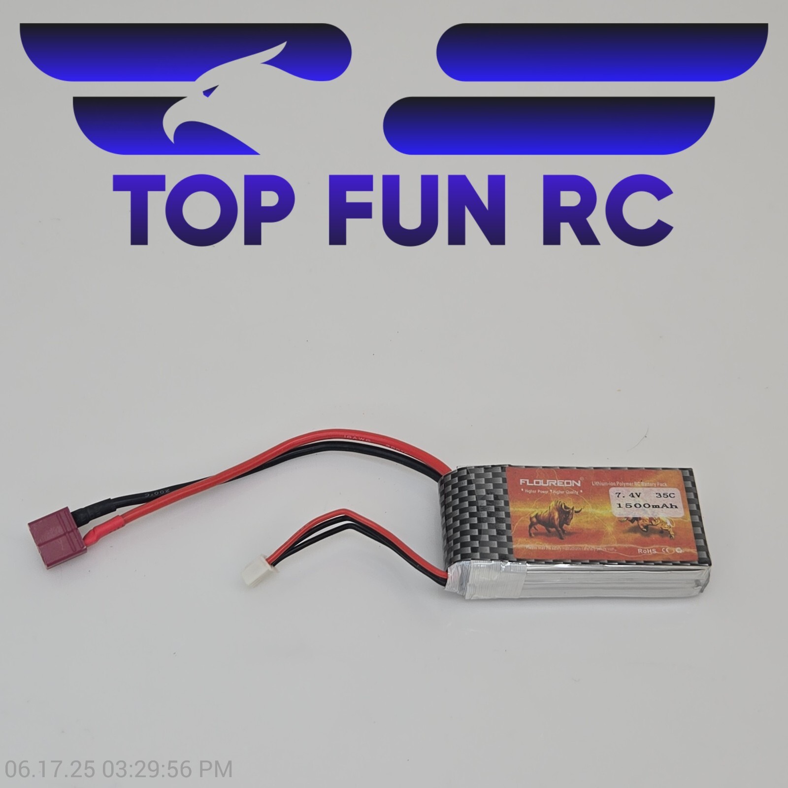 Floureon RC 1500MAH 2S 7.4v Lipo Battery All Cells Balanced