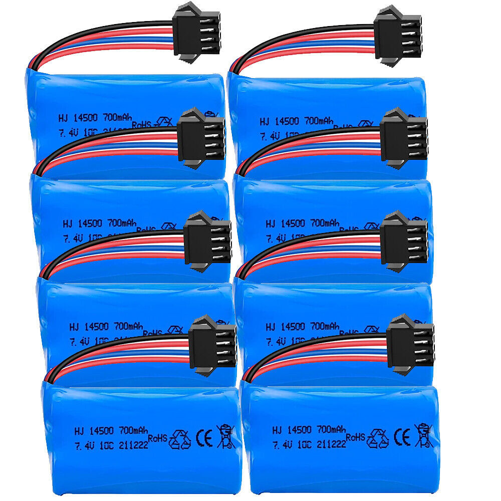 7.4V 14500 Li-ion Battery Rechargeable for RC Car Drift Truck Off with USB Cable