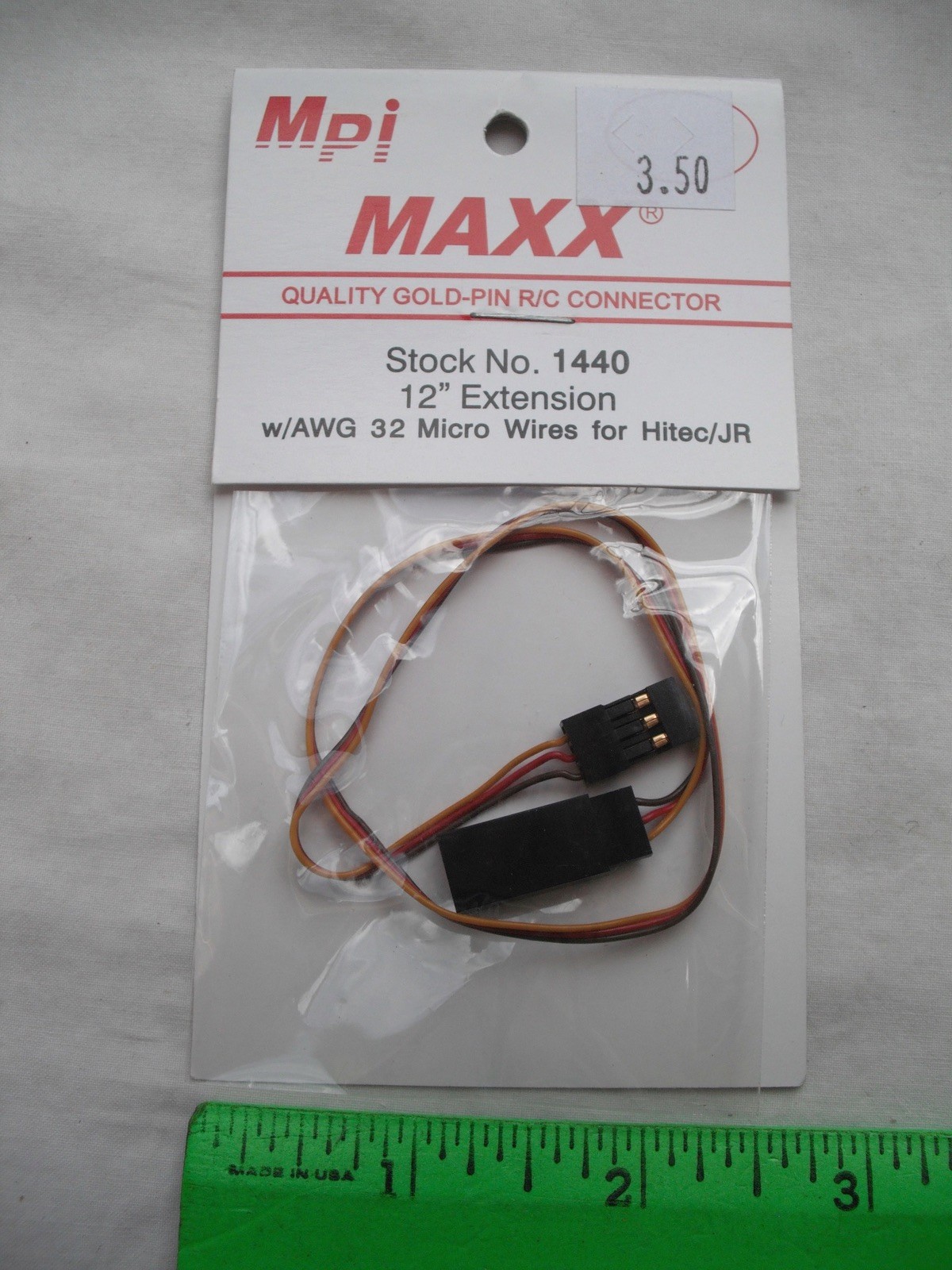 Lot of 3 Maxx Products Mpi 1440 1460 3485 Cable, Extension Y, Hitec JR,Wire