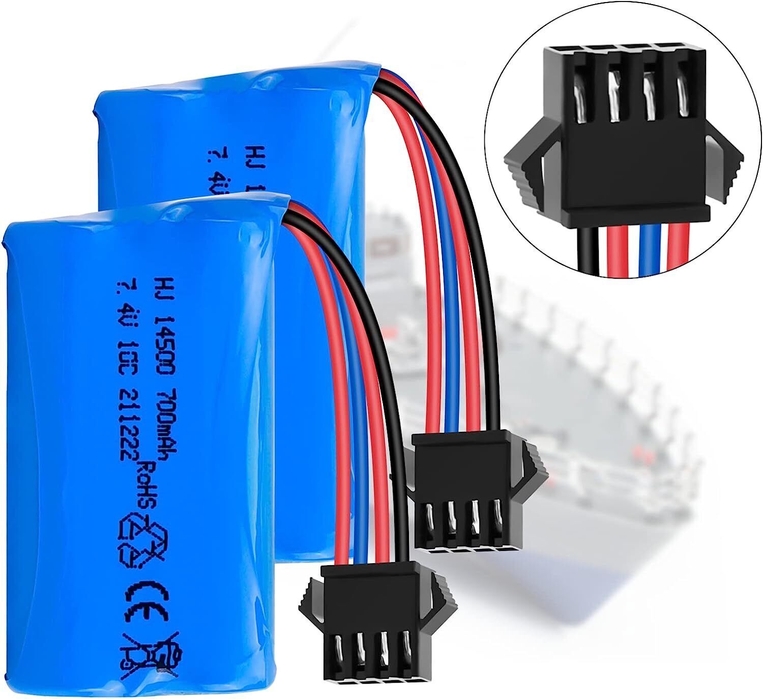 7.4V 700mAh 2S SM-4P Li-ion Battery for RC Car Drift Monster Truck Rechargeable