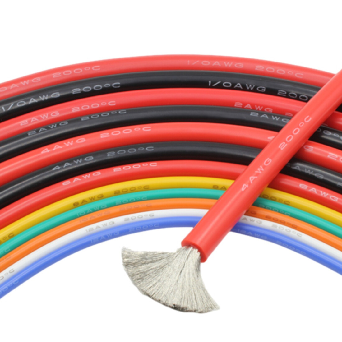 Flexible Soft Silicone Wire Cable Copper 2/4/6/7/8/10-30AWG 0.08mm Tinned Copper