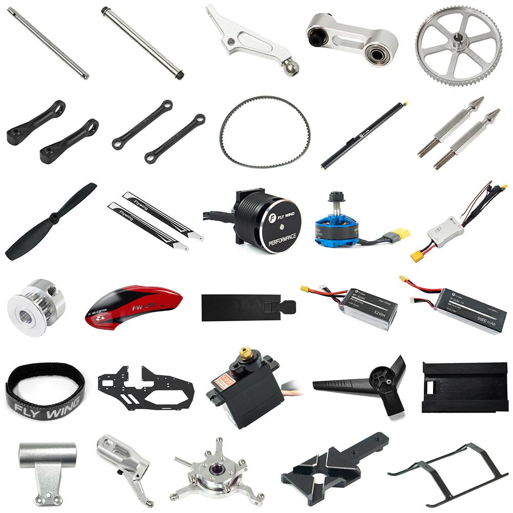 Flywing FW450L RC Helicopter Parts Original and Upgrade Battery Motor ESC Servo