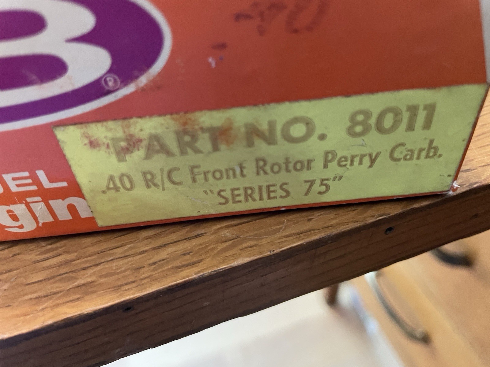K&B engine – k&b 40 RC Engine W/Front Roller Perry Carb – New! Part no 8011
