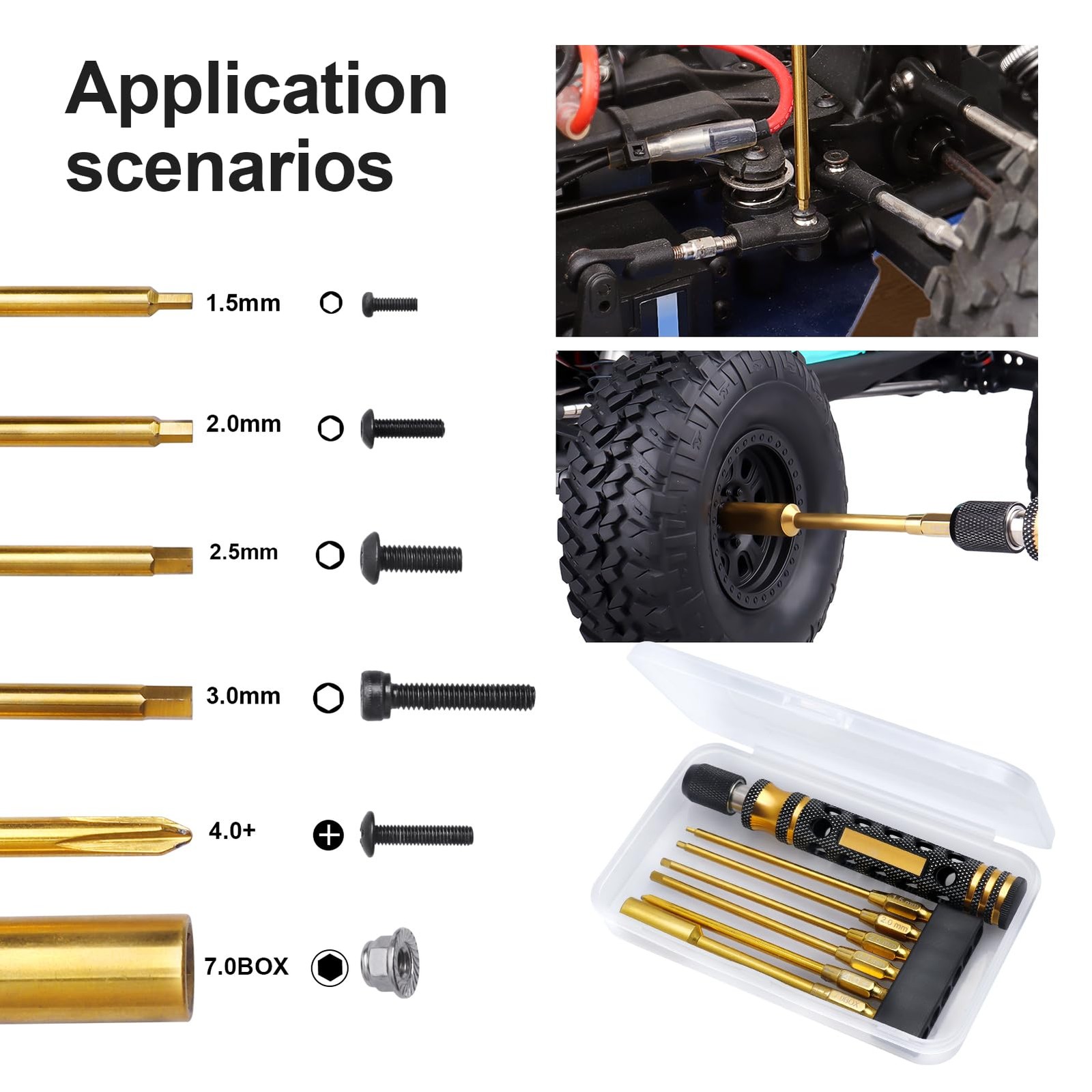 RC Hex Driver Set & RC Car Repair Work Stand Repair Tool Set 360 Degree Rotat…