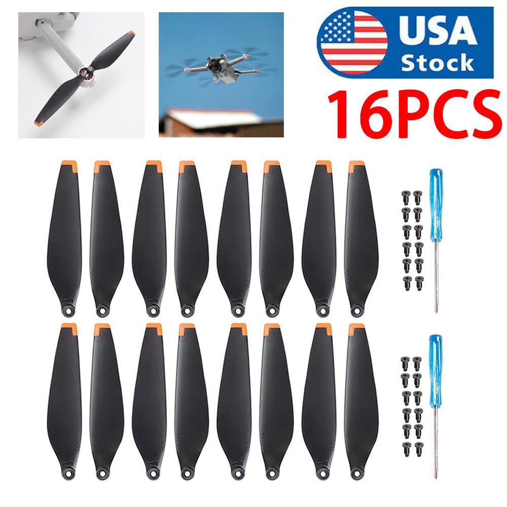 16pcs Low-Noise Propellers Blades Drone Props Black For DJI Mini 3 / Mini 3 Pro