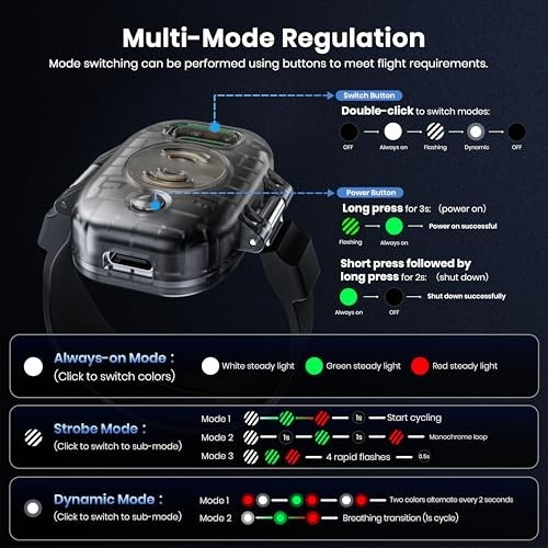 Drone Strobe Light & Alarm Buzzer – Rechargeable LED 120dB for Night Flying, Fit