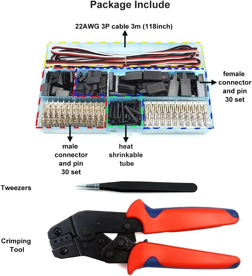 RC Servo Connector Kit with Crimping Tool