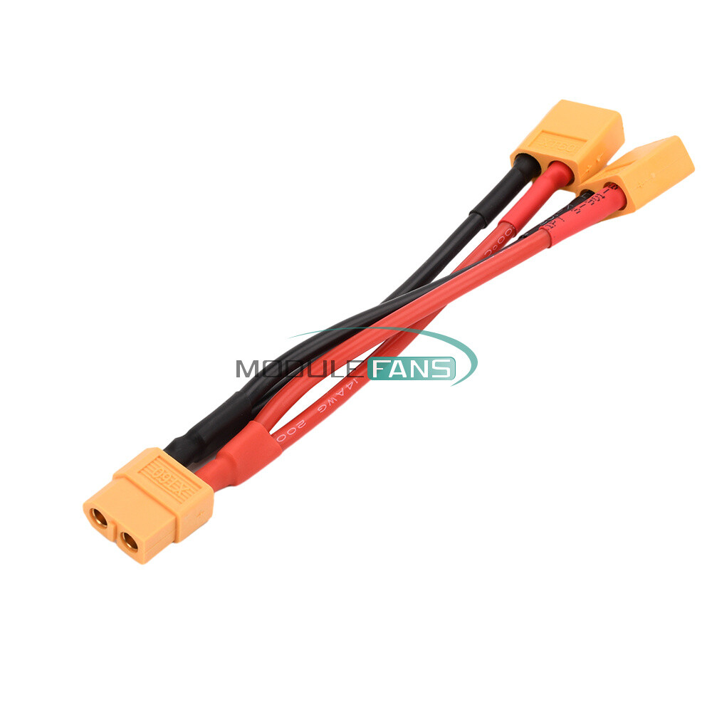 XT60 Male/Female Cable Parallel Battery Connector 4AWG Silicone Wire Y Splitter-