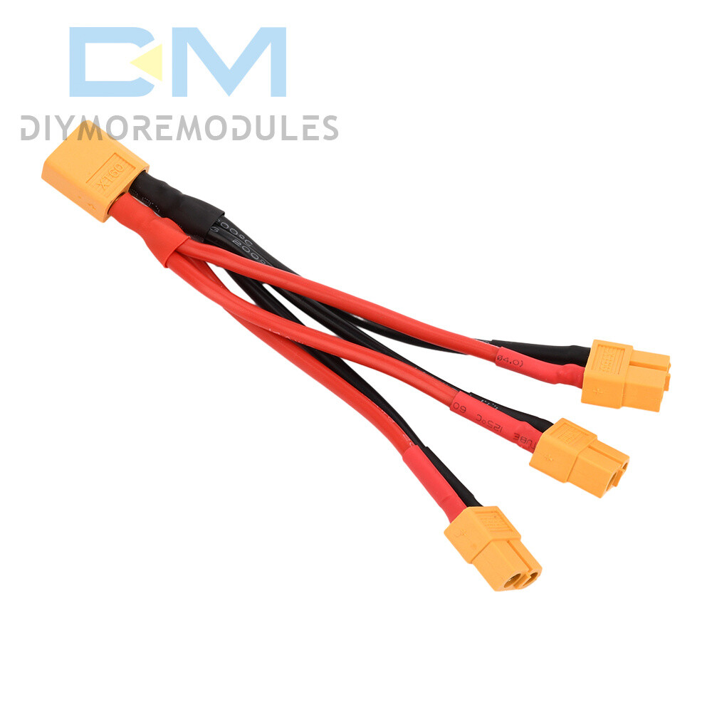 XT60 Male/Female Cable Parallel Battery Connector 4AWG Silicone Wire Y Splitter