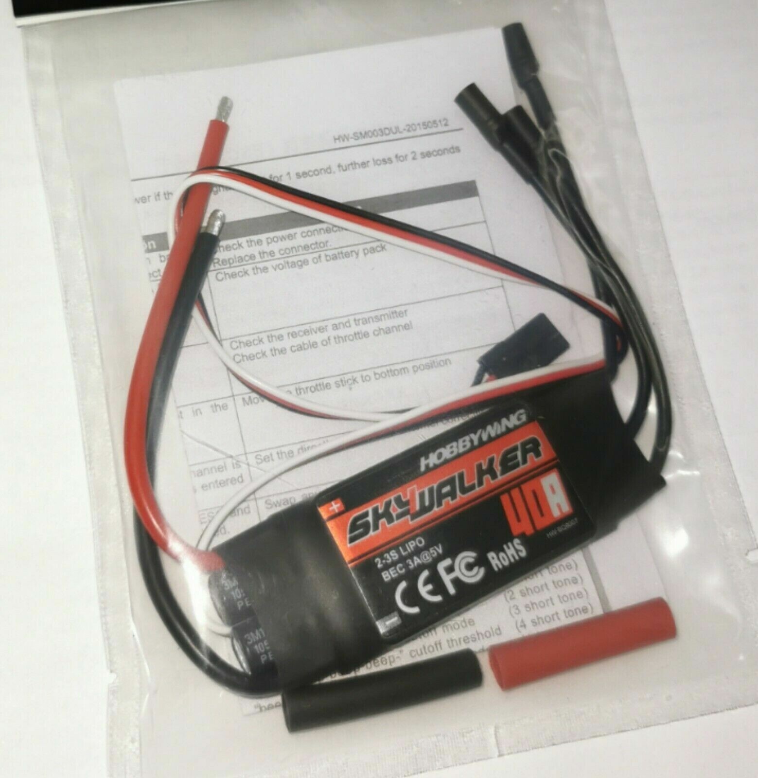 Hobbywing Skywalker Brushless ESC 40A Speed Controller for RC Helicopters Drone
