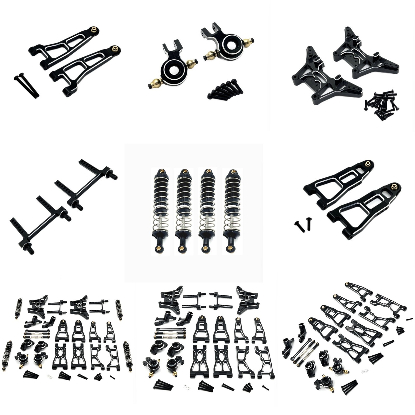 For 1/12 UD1201 UD1202 UD-12PRO rc car Aluminum CNC metal Upgrade Parts Black