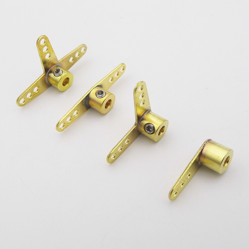 Copper Servo Arm Horn Boat Rudder Arm T L Shape Arm fr 3mm Shaft RC Boat Marine