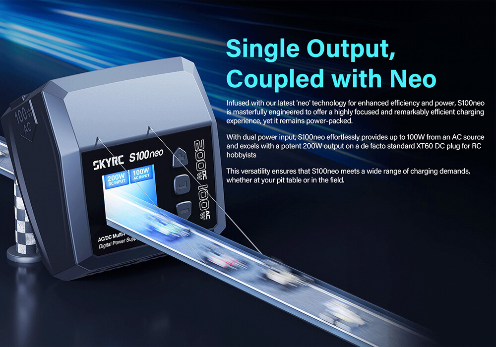 SkyRC S100neo Balance Charger AC100W DC200W 12A Smart LiPo Battery RC Discharger
